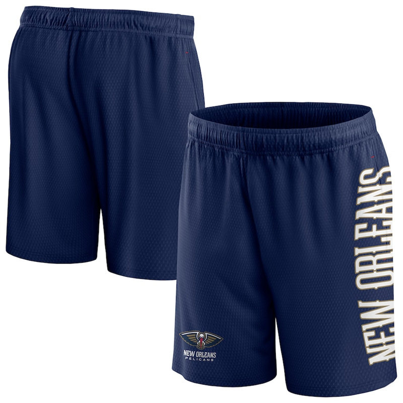 Men's New Orleans Pelicans Navy Post Up Mesh Shorts(Run Small)